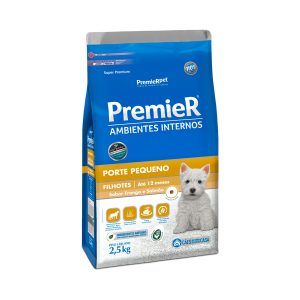 PremieR Ambientes Internos Cães Filhotes Porte Pequeno Frango e Salmão 2,5 Kg
