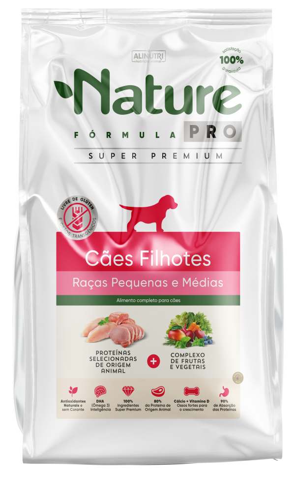 Alinutri Nature Fórmula PRO Cães Filhotes Raças Pequenas e Médias 15 Kg