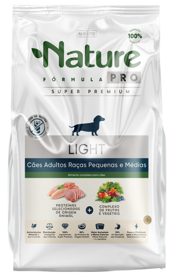 Alinutri Nature Fórmula PRO LIGHT Cães Adultos Raças Pequenas e Médias 2,5 Kg