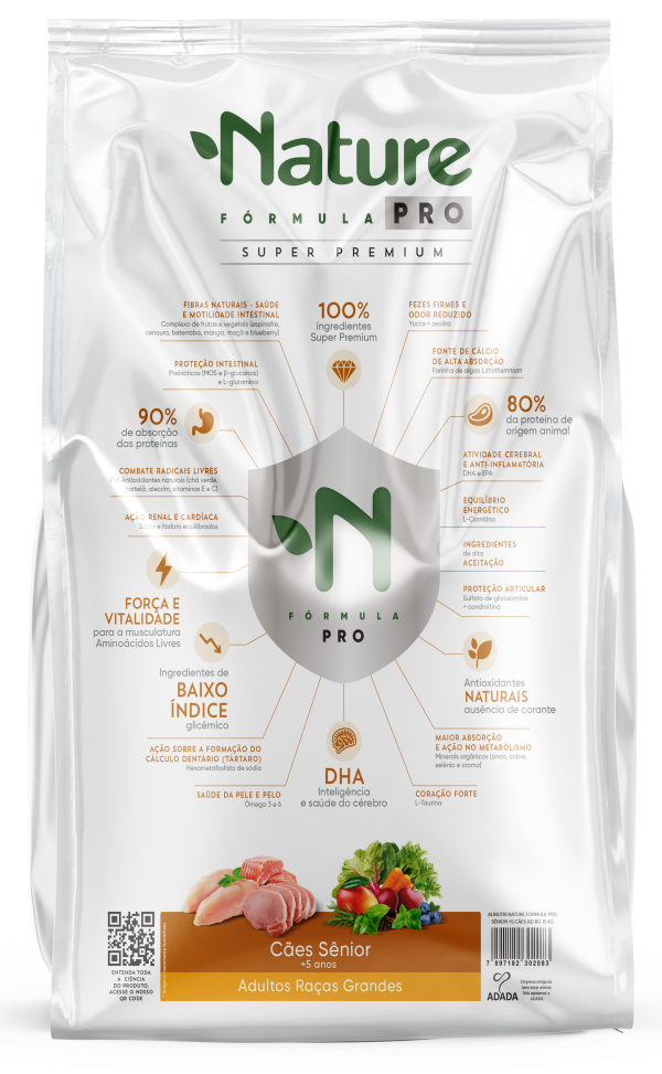 Alinutri Nature Fórmula PRO SENIOR +5 Cães Raças Grandes 15 Kg - Imagem 2