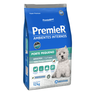 PremieR Ambientes Internos Cães Adultos Porte Pequeno Frango e Salmão 12 Kg