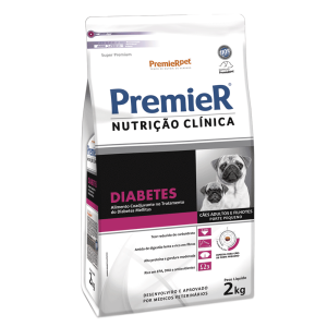 PremieR Nutrição Clínica Cães Adultos e Filhotes Porte Pequeno Diabetes 2 Kg
