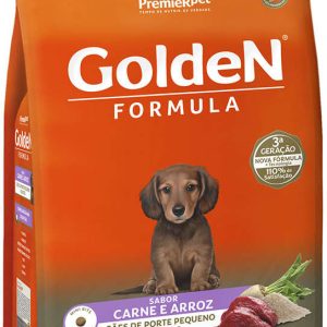 GoldeN Formula Cães Filhotes Porte Pequeno Carne e Arroz 3 Kg