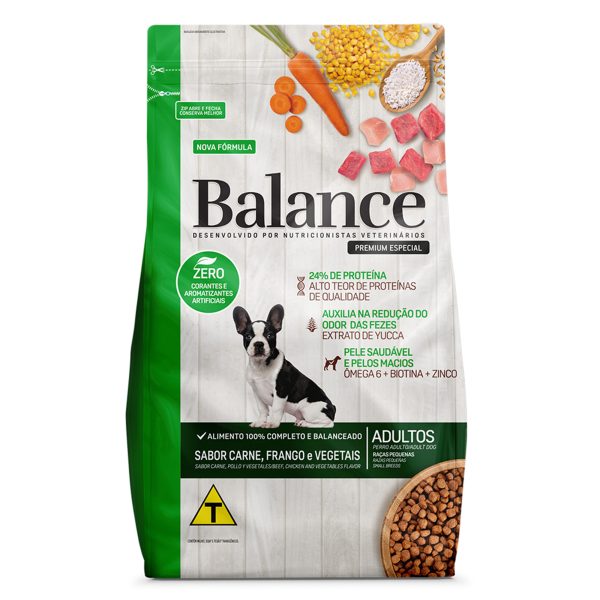 Ração Balance Cães Adultos Carne, Frango e Vegetais Raça Pequena 10,1 Kg
