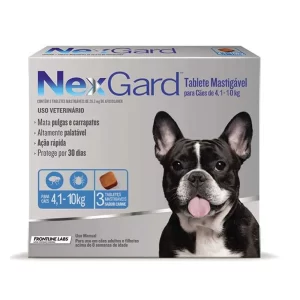 Nexgard Antipulgas e Carrapatos Para Cães De 4,1 A 10 Kg - 3 Tabletes