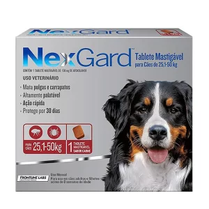 Nexgard Antipulgas e Carrapatos Para Cães De 25,1 A 50 Kg - 3 Tabletes
