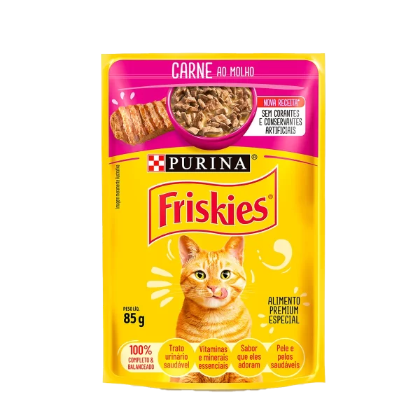 Sachê Friskies Gatos Adultos Carne 85 G