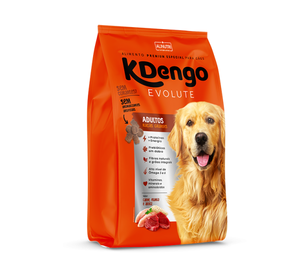 K Dengo Evolute Cães Adultos Raças Grandes 15 Kg