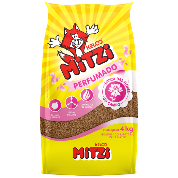 Areia Sanitária Para Gatos Kelco Mitzi Perfumado 4 Kg