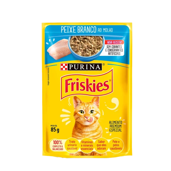 Sachê Friskies Gatos Adultos Peixe Branco 85 G