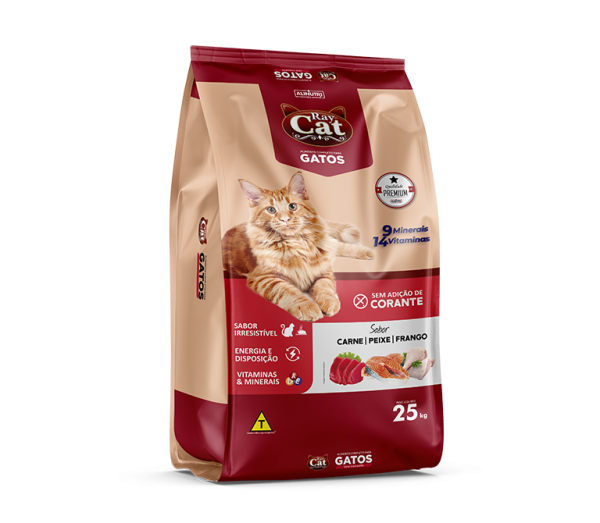 Ray Cat Gatos Adultos Sem Corante 25 Kg
