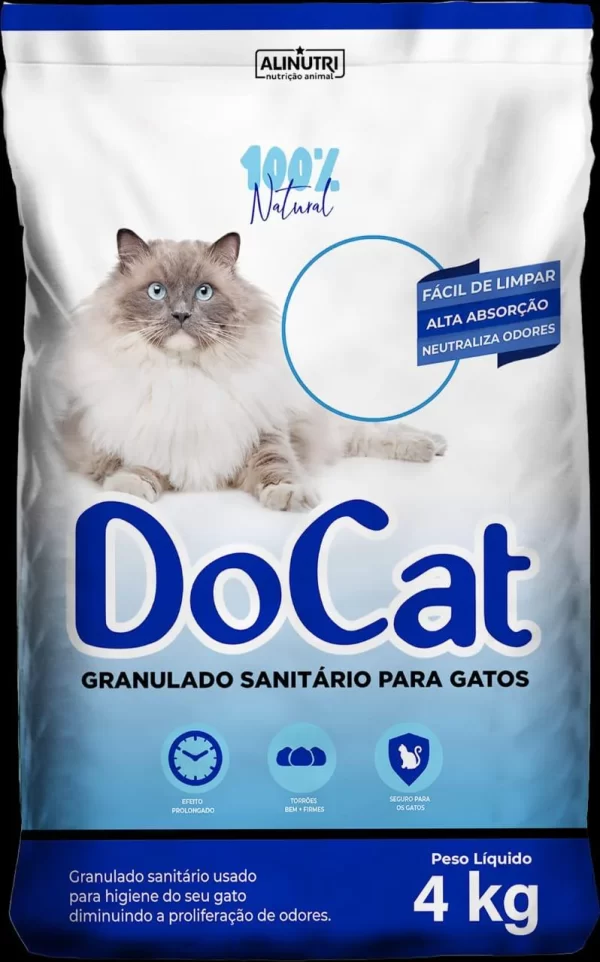 Areia Docat Granulado Sanitário Para Gatos 4 Kg