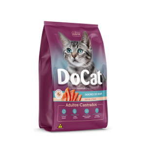 Docat Gatos Adultos Castrados Salmão e Peixe 3 Kg