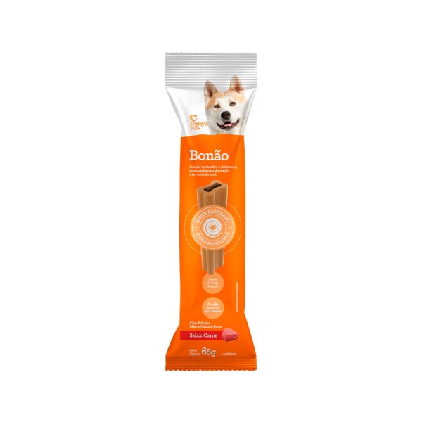 Snacks Bonão Papaya Pets Carne, Porte Médio e Grande 65g