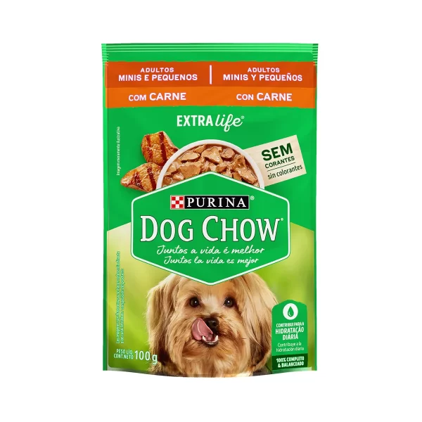 Sachê Dog Chow Adultos Minis e Pequenos Sabor Carne 100 g