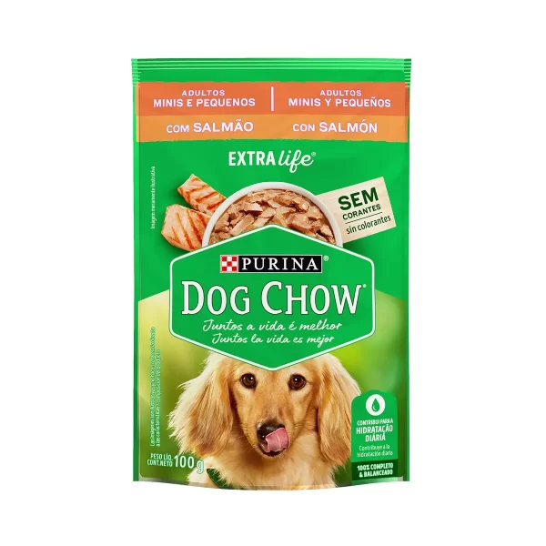 Sachê Dog Chow Adultos Minis e Pequenos Sabor Salmão 100 g