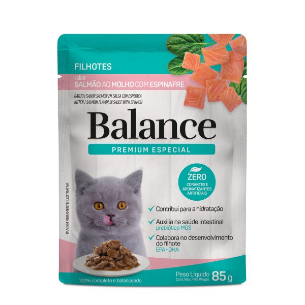 Sachê Balance Sabor Salmão ao Molho com Espinafre Gatos Filhotes