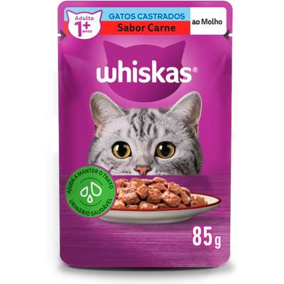 Sachê Whiskas Gatos Adultos Castrados Carne 85g