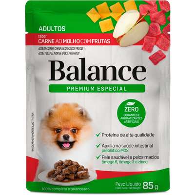 Sachê Balance Adultos Todos os Portes Carne ao Molho com Frutas