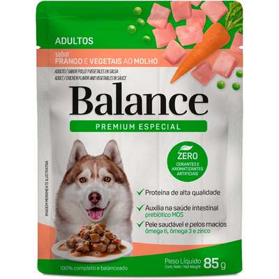Sachê Balance Adultos Todos os Portes Frango e Vegetais ao Molho
