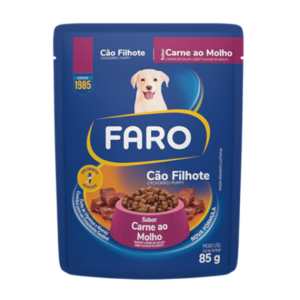 Sachê Faro Sabor Carne ao Molho Cães Filhotes 85g