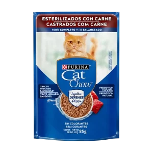 Sachê Cat Chow Castrados Carne ao Molho 85 g
