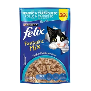 Sachê Fantastic Mix Adultos Frango e molho sabor Caranguejo