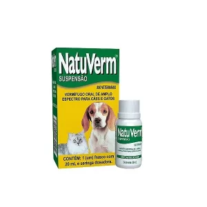 Vermífugo Natu Verm Suspensão 20 ml para Cães e Gatos
