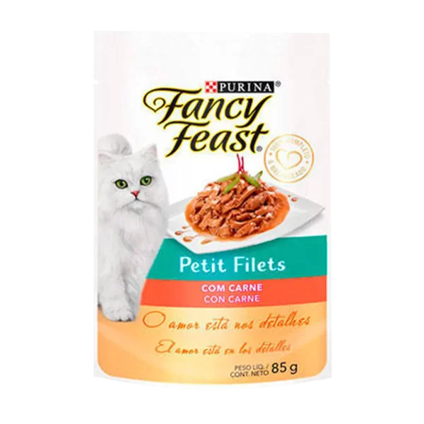 Sachê Fancy Feast Petit Filets Com Carne 85g