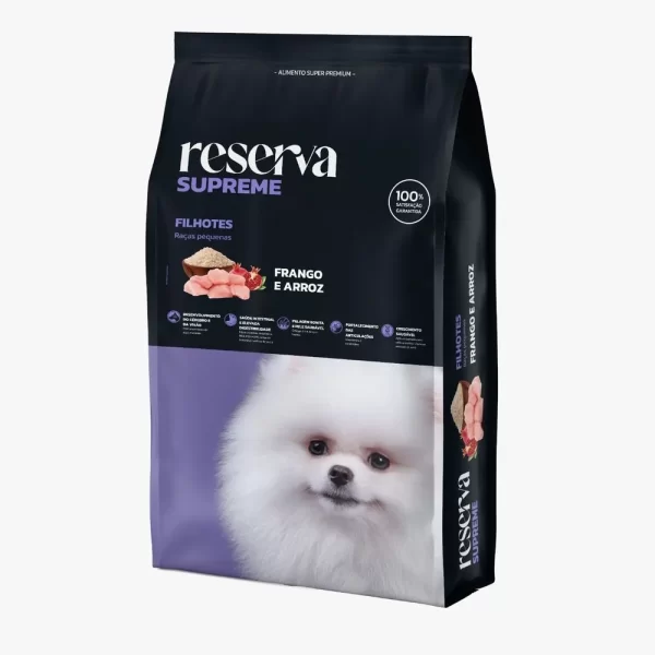 Reserva Supreme Cães Filhotes Raças Pequenas Frango e Arroz 10,1 KG