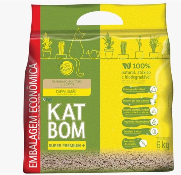Granulado Sanitário KatBom Capim Limão 6 Kg