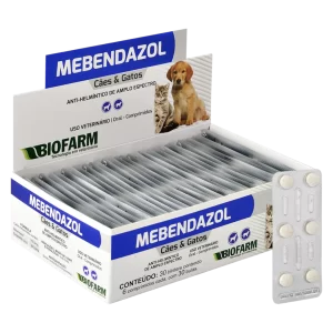 Antiparasitário Mebendazol Para Cães e Gatos Com 6 Comprimidos